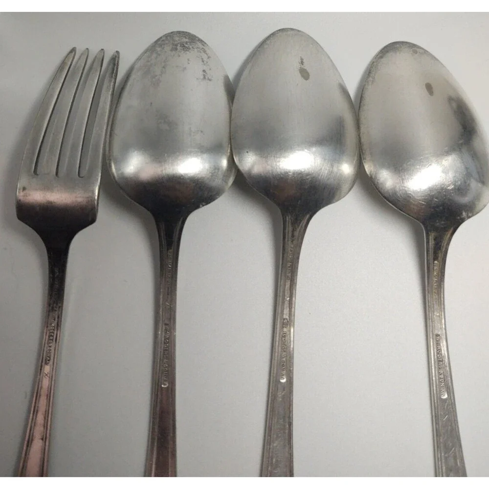 William Rogers & Son AA Mayfair Silverware 3 Serving or Tablespoons & 1 Fork